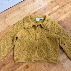 Zara Mustard Cable Knit Sweater